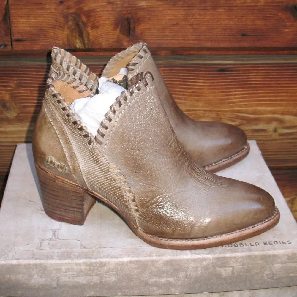 NWT Bed Stu Taupe Brown Ankle Booties Boots
